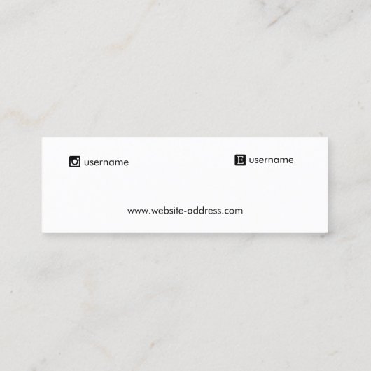 Script Champagne Gold Gradient Stud Earring Mini Visitenkarte (Rückseite)