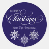 Script Christmas Custom Blue Sticker (Vorderseite)