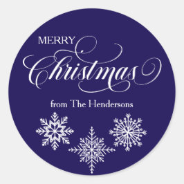Script Christmas Custom Blue Sticker