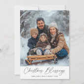 Script Christmas Segen Religious Family Foto Feiertagskarte (Vorderseite)