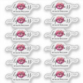 Script Clear Pink Lip Gloss Labels (Vorderseite)