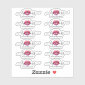 Script Clear Pink Lip Gloss Labels (Blatt)