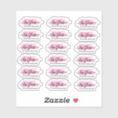 Script Clear Pink Lip Gloss Labels (Blatt)