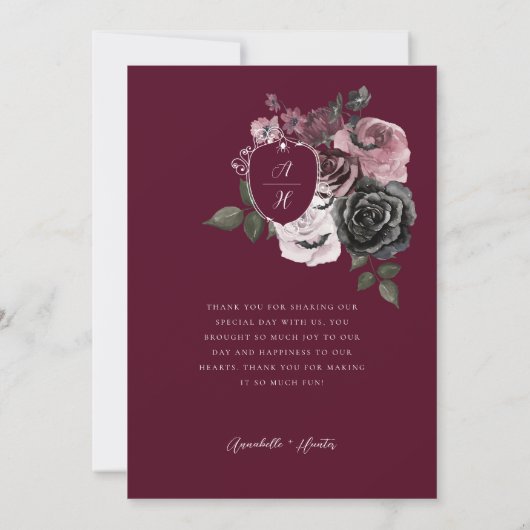 Script Coffin Foto Gothic Halloween Hochzeit Dankeskarte (Rückseite)