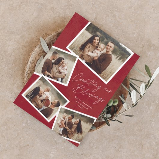 Script Collage Religious Magnetic Christmas Card Magnetkarte