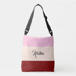 Script Color Block Light Pink Beige & Maroon Tasche