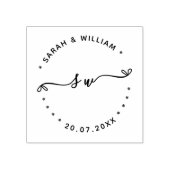 Script Couple Name initial Save the date Wedding Gummistempel (Prägung)