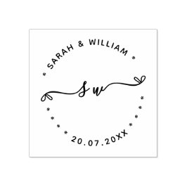 Script Couple Name initial Save the date Wedding Gummistempel
