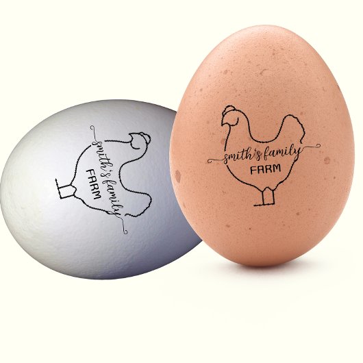 Script Custom Chicken silhouette Egg Mini Stamp Gummistempel