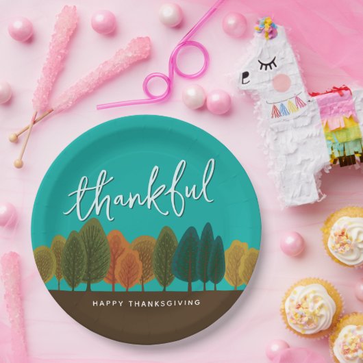 Script Dankbares Erntedank Dinner Personalisiert Pappteller (Party)