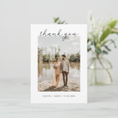 Script Danke für die Hochzeit Foto-Karte (Stehend Vorderseite)