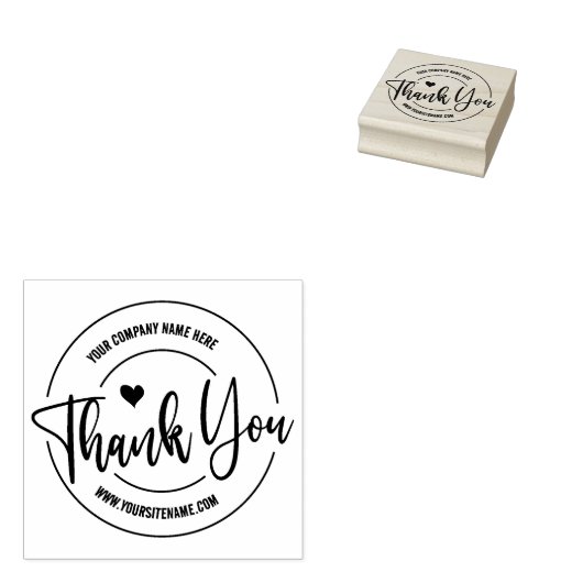Script Dankeschön, Custom Business and Site Gummistempel (Stempel)