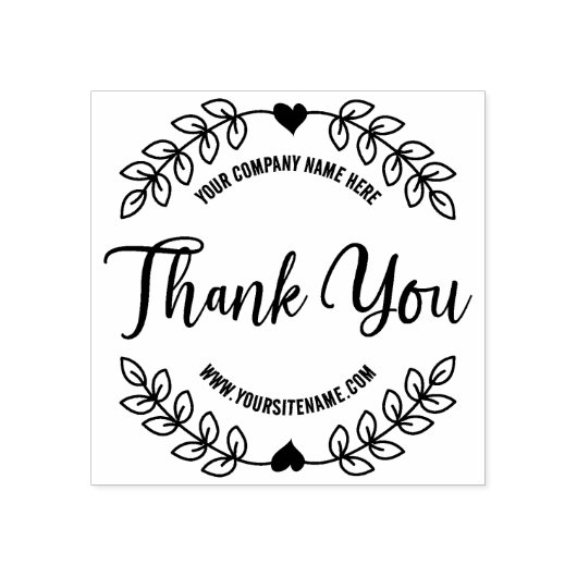 Script Dankeschön, Custom Business and Site Gummistempel (Prägung)