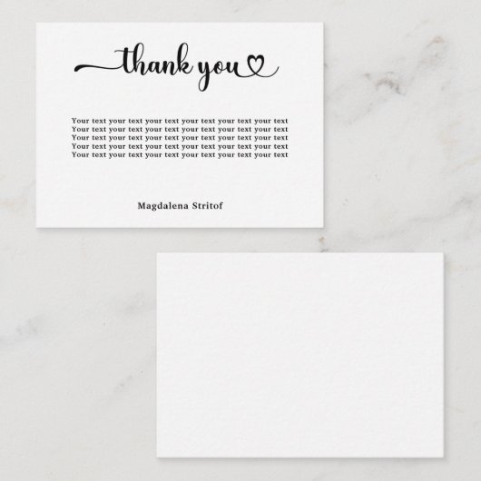 Script Dankeschön, dass Sie Karten bemerken (Vorne/Hinten)