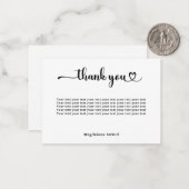 Script Dankeschön, dass Sie Karten bemerken (Vorderseite/Rückseite Beispiel)