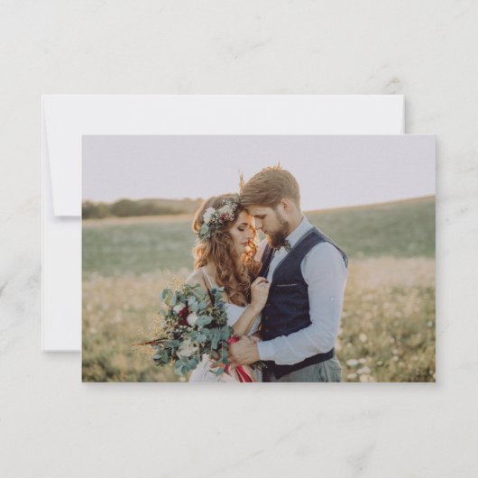 Script Dankeschön Foto Hochzeit Dankeschön Karte (Rückseite)