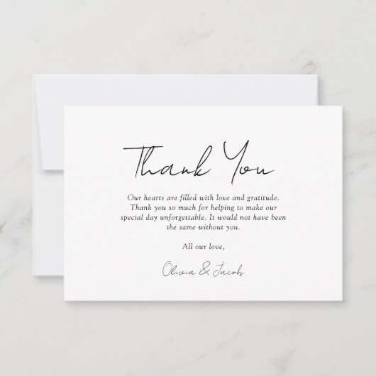 Script Dankeschön Foto Hochzeit Dankeschön Karte (Vorderseite)