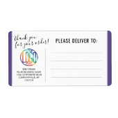 Script Dankeschön Lila Versendung von Firmenlogos (Vorne)