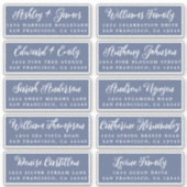 Script Dark Blue Wedding Guest Address Labels (Vorderseite)