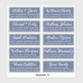 Script Dark Blue Wedding Guest Address Labels (Blatt)