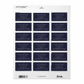 Script Dark Blue Wedding Rücksendeadresse Adressaufkleber (Vorne)