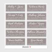 Script Dark Gray Wedding Guest Address Labels (Blatt)