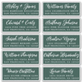 Script Dark Green Wedding Guest Address Labels (Vorderseite)