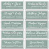 Script Dark Green Wedding Guest Address Labels (Vorderseite)