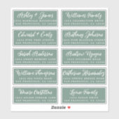 Script Dark Green Wedding Guest Address Labels (Blatt)