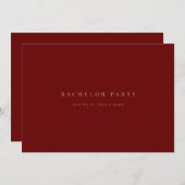 Script Deep Red Bachelor Party Einladungskarte Einladung (Vorne/Hinten)