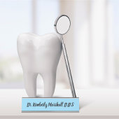 Script Dentist Blue Schreibtischnamensplakette