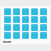 Script Diagonals in Cyan Baby Shower Sticker (Blatt)