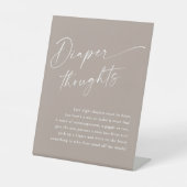 Script Diaper Gedanken neutrale Babydusche Sockelschild (Vorderseite)