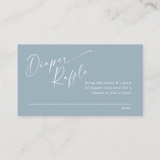Script Diaper Raffle Boys Babydusche Begleitkarte (Vorderseite)