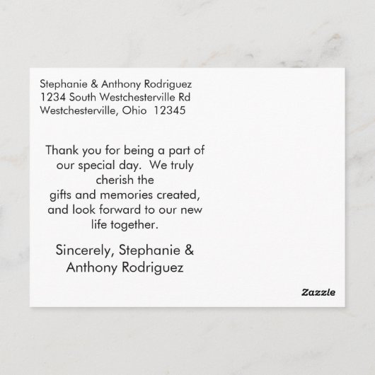 Script Doodle Foto Hochzeit Danke Karte (Rückseite)