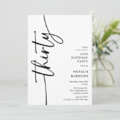 Script Dreißigster 30. Geburtstag Einladung (Stehend Vorderseite)