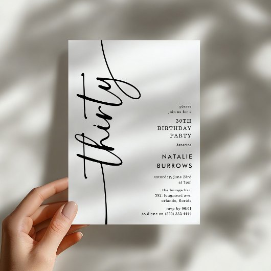 Script Dreißigster 30. Geburtstag Einladung