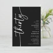 Script Dreißigster 30. Geburtstag Einladung (Stehend Vorderseite)