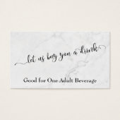 Script Drink Tickets über Schwarz & Weiß Marmor (Vorderseite)