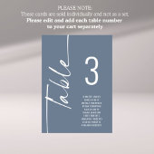 Script Dusty Blue Tischnummer Names Seating Chart