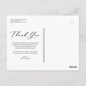 Script Dusty Blue Two Foto Wedding Vielen Dank Postkarte (Rückseite)