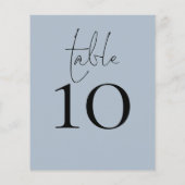 Script Dusty Blue Wedding Tischnummer (Rückseite)