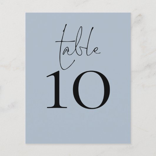 Script Dusty Blue Wedding Tischnummer (Rückseite)