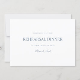 Script Dusty Blue & White Probe Dinner Card Dankeskarte