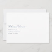 Script Dusty Blue & White Probe Dinner Card Dankeskarte (Vorderseite)