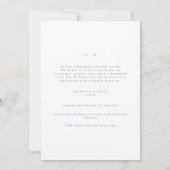 Script Dusty Blue & White Save the Date Card Ankündigung (Rückseite)