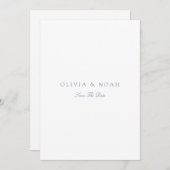Script Dusty Blue & White Save the Date Card Ankündigung (Vorne/Hinten)