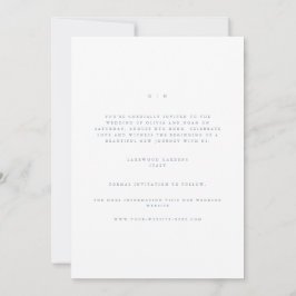 Script Dusty Blue & White Save the Date Card Ankündigung