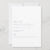 Script Dusty Blue & White Verlobung Einladung (Vorderseite)