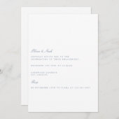 Script Dusty Blue & White Verlobung Einladung (Vorne/Hinten)